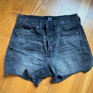 Gap, Black 4" High Rise Denim Shorts with Washwell, Size 2/26R